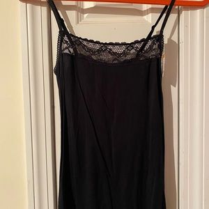 Black Tank Top with Lace Detail